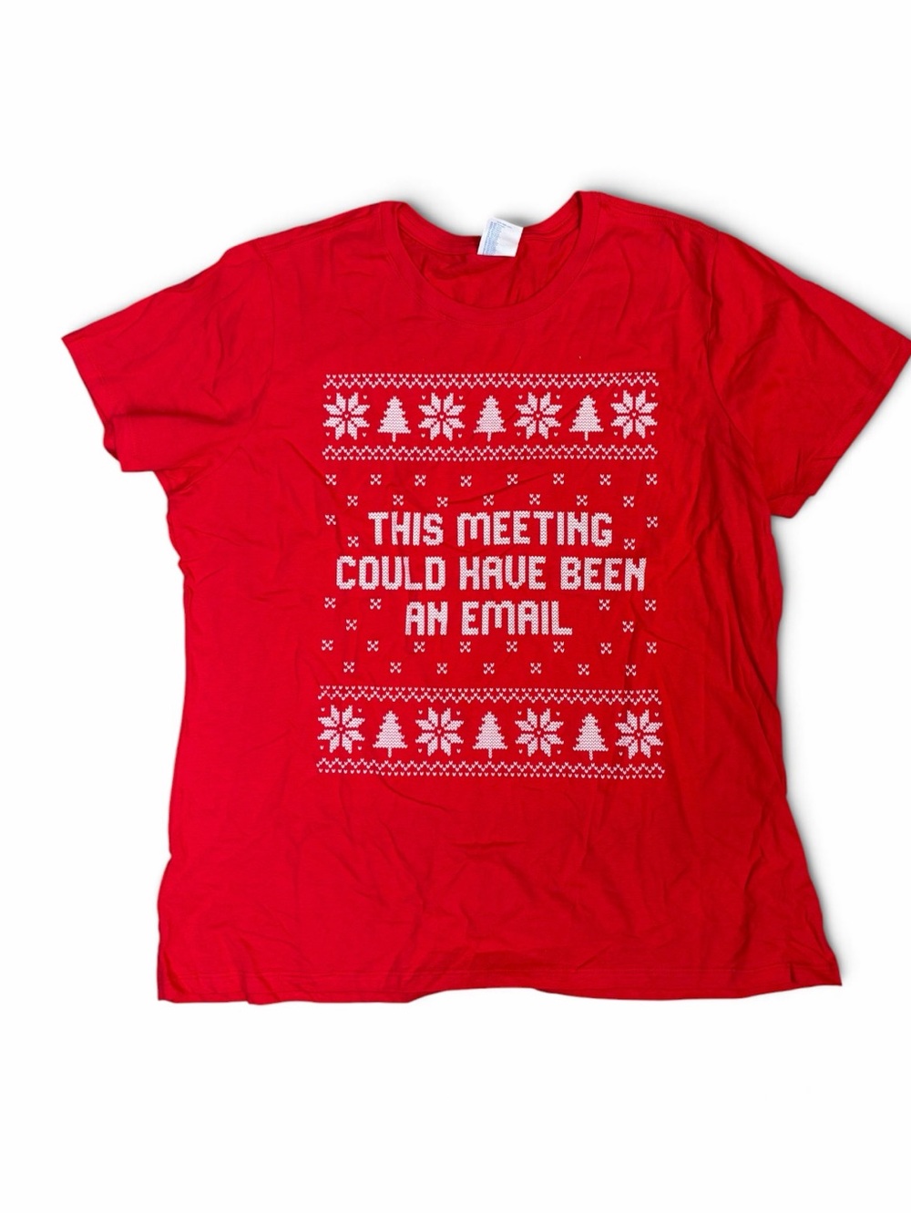 Red Holiday Tee - "This Meeting Could Have Been An Email" women’s